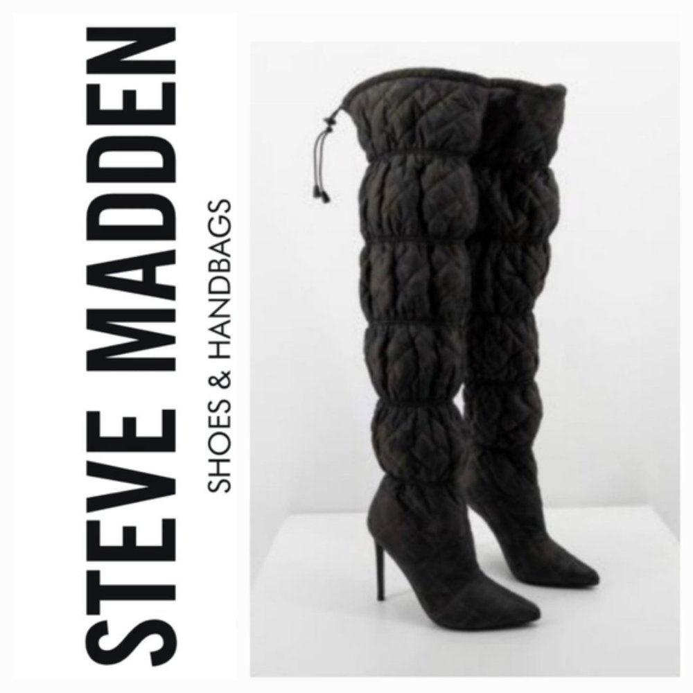 Steve Madden Silhouette Quilted Over the Knee Heeled Boots - NWT